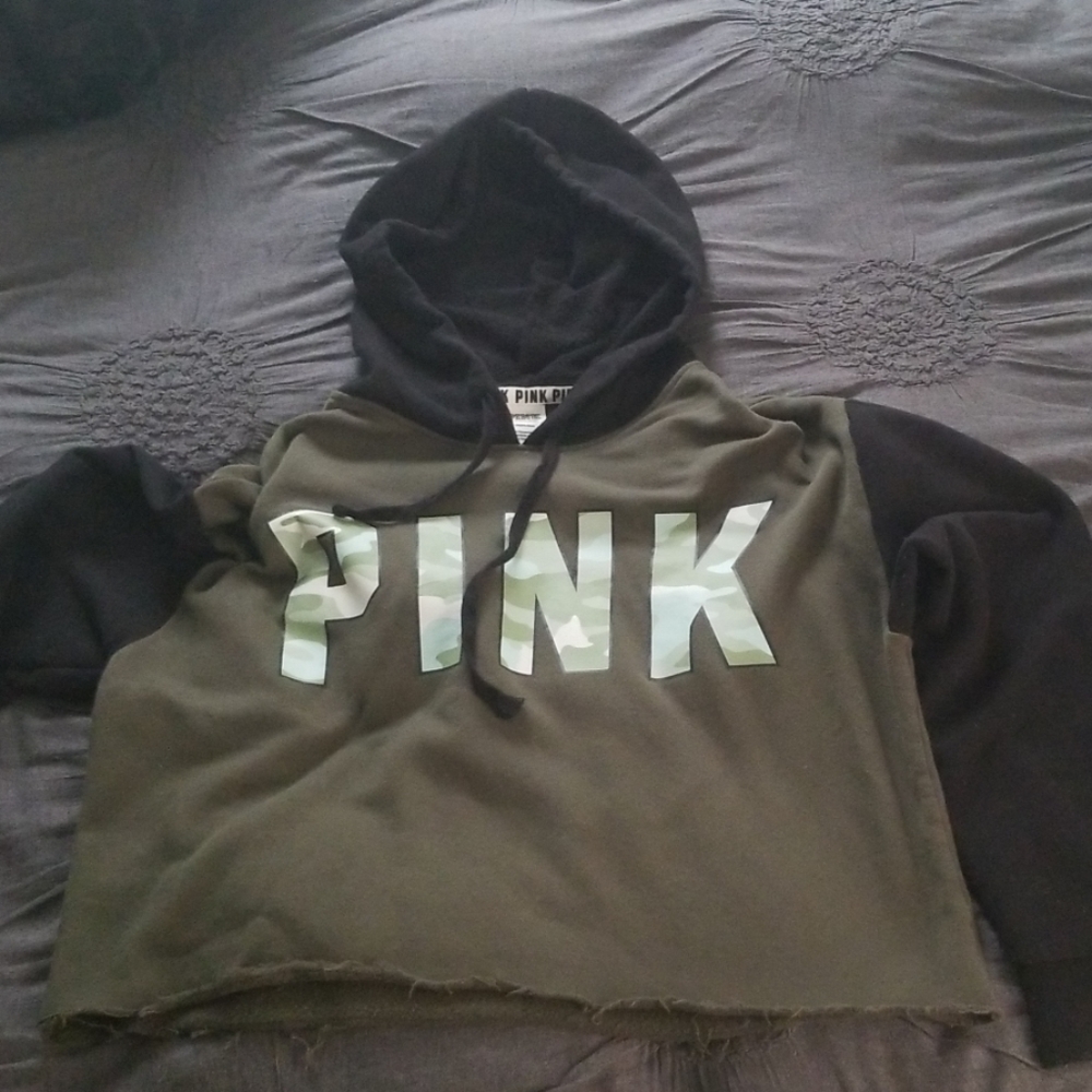 Pink crop hoodie